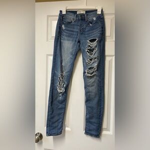 Mudd Women's Ripped Skinny Jeans - Blue
